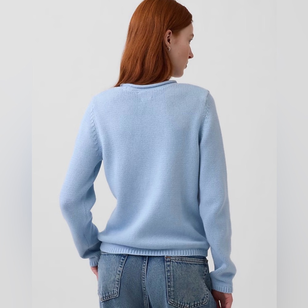 NWT size M GAP Light Blue rolled neck Crewneck Sweater - Picture 2 of 10